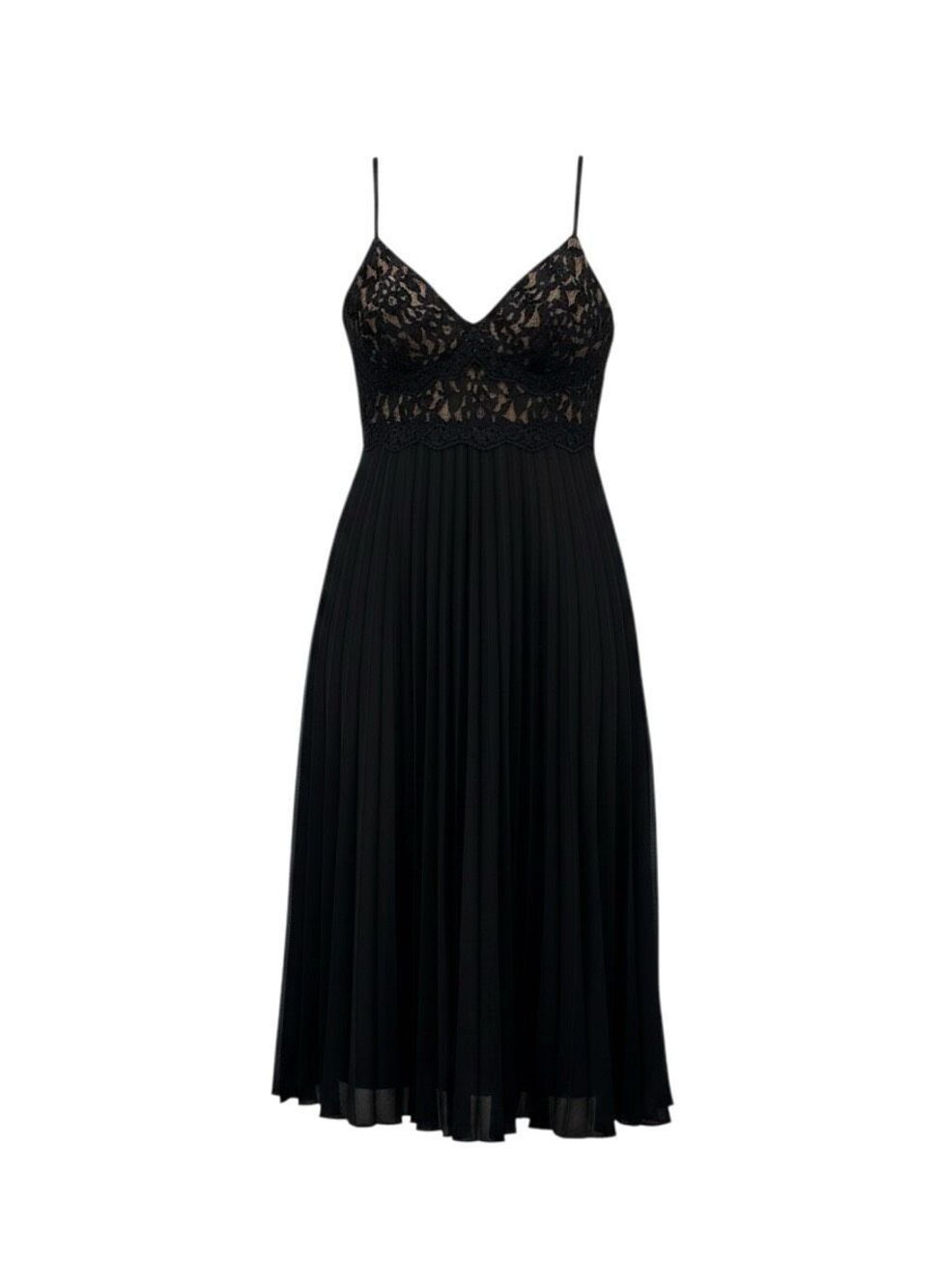Dressbarn Collection Black Sequin Lace Pleated Empire Waist Cocktail Dress 12